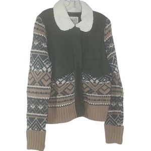 We The Free People Fairisle Bomber Jacket Medium